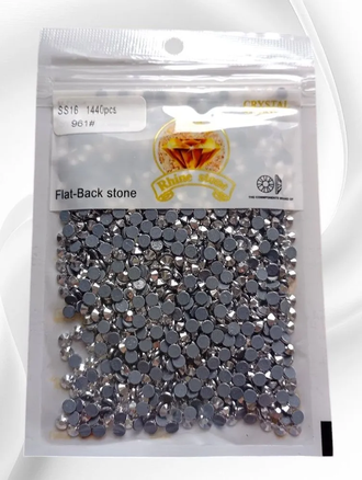 Стразы термоклеевые, цвет серебряная сталь, размер SS16 (3,8 - 4,0 мм), 1440 шт