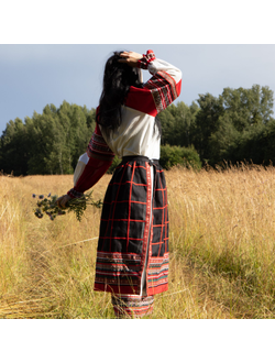 Юбка-понева с запахом "Клетка"