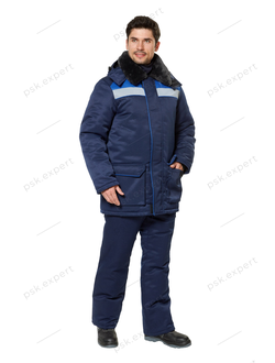 Куртка рабочая мужская зимняя &quot;Прим&quot; цвет темно-синий/василек
