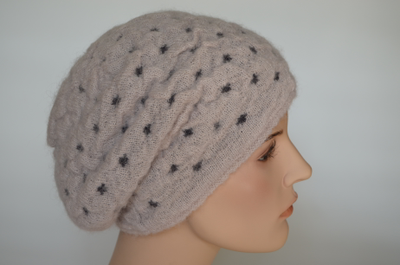 Итальянский берет вязаный из альпака и мохера Визио 6992