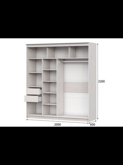 Шкаф-купе №19 (2,0 м) Инфинити Ясень анкор светлый