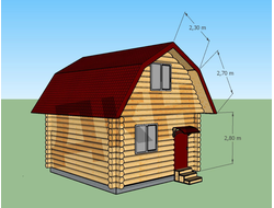 6 на 6 ломаная крыша с мансардным этажом