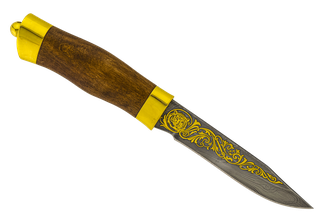 Нож охотничий Н33 Рисованный клинок в золоте