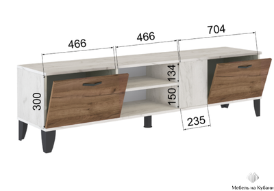 ТВМ-5 Тумба под ТВ Дуб Крафт золотой/Графит серый