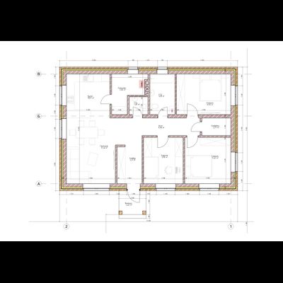 Одноэтажный дом с тремя спальнями 91.69 м² (S78)