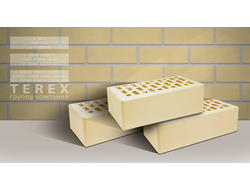 Кирпич слоновая кость гладкий с утолщенной стенкой 20мм щелевой 1.4NF 250х120х88мм М175 Terex