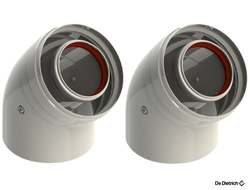 2 колена по 45 град. диам 60/100 мм