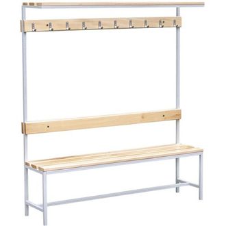 Скамья для раздевалок односторонняя с полкой для головного убора 1500x380x1680