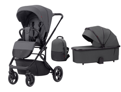 Коляска 2в1 Carrello Alfa Graphite Grey 2024 лак (с люлькой 2023)