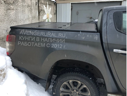 Жёсткая 3-секционная алюминиевая крышка на Мицубиси Л200 2015-2016-2017-2018-2019-2020-2021-2022