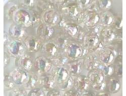 Бусины радужные, цвет шампань, диаметр 8 мм, вес пакетика 25 гр