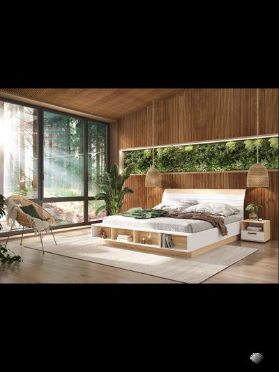 Санса КР-01 Кровать 1.4х2.0 Сонома/Белый