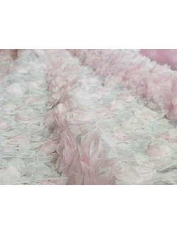 Объемные цветы на сетке РОЗОВЫЙ КВАРЦ