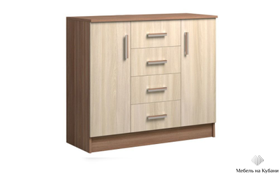 К1000-2Д комод  Ясень шимо темный/Ясень шимо светлый
