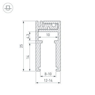 Профиль KLUS-GLASS-810-2000 ANOD (ARL, Алюминий)