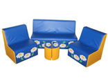 «Квартет-люкс»    комплект мягкой игровой мебели      объем 0,5 м3; вес: 12 кг; 2 места