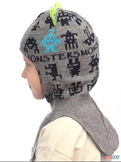 Шапка-шлем  23101-01, цвет темно-серый, темно-синий р. 52-54