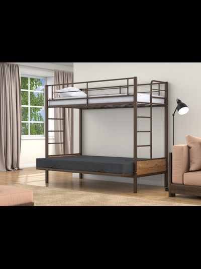 Двухъярусная кровать-диван Дакар 1 Коричневый (вставки дуб крафт табак)