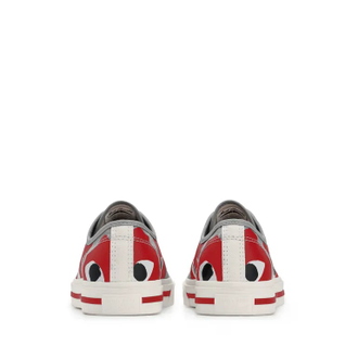 Кеды Play Comme des Garçons x Converse Jack Purcell серые низкие с красным