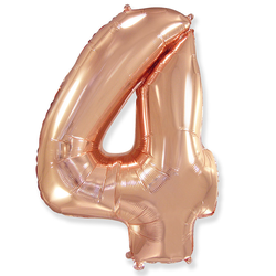 Воздушный шар фольгированный "ЦИФРА 4. РОЗОВОЕ ЗОЛОТО"