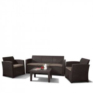 Комплект пластиковой плетеной мебели AFM-5018 Brown