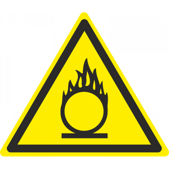 W11 Пожароопасно, окислитель, 200х200 мм, на самоклеющейся пленке
