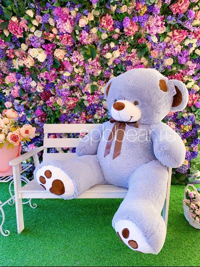 Огромный плюшевый мишка 200 см серый Тони