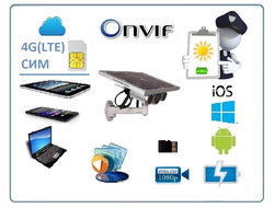 Автономная WiFi/LAN видеокамера с возможностью работы по СИМ карте (4G-LTE), встроенный видеорегистратор (DVR) с памятью 16 Гб. Full HD. 2 Mp (IPC View)