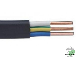 Кабель ВВГ-Пнг(А)-LS 3х2,5 (ГОСТ) 100м (Кабэкс)ш сил. черн. медн. Плоский . негорюч. пониж газ