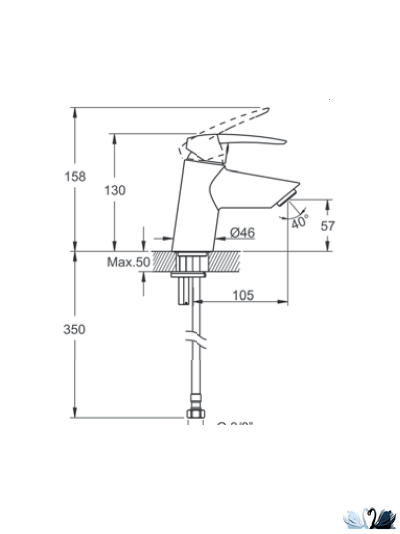 Смеситель для раковины VitrA Dynamic S A40950EXP