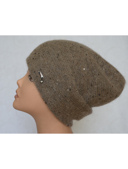 Шапка вязаная зимняя Vizio Италия 6705 CL ореховая фото