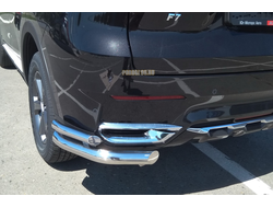 Защита заднего бампера  "уголки" двойная d60/42 для Haval F7 (2019-2022)