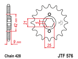 Звезда ведущая JT JTF576.19 (JTF576-19) (F576-19)
