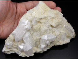 Кварц молочный на Кальците, друза, Россия, Дальнегорск (160*100*55 мм, 670 г) №26036