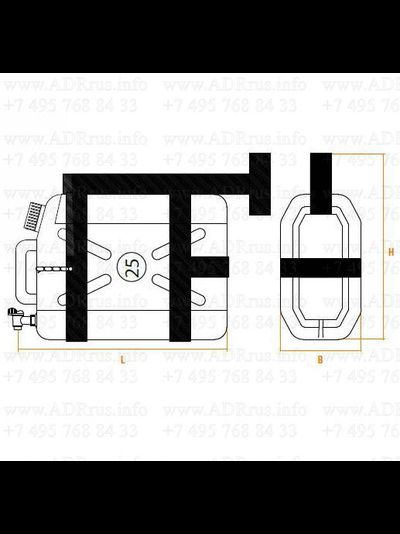 Бак для воды 25л с кронштейном