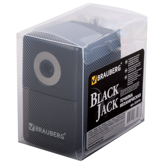 Точилка механическая BRAUBERG "BLACK JACK", металлический механизм, цвет чёрный, 222516