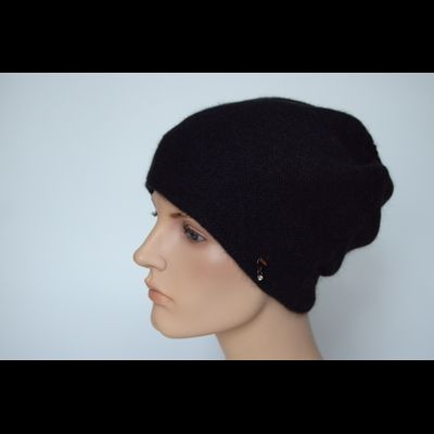 Черный берет вязаный из альпака Vizio Италия 5122