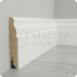 Белый МДФ плинтус по покраску TeckWood ренесанс 80 мм.