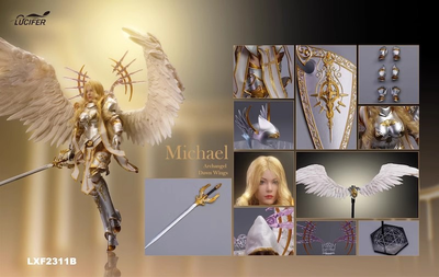 Архангел Михаэль в серебряном - Коллекционная фигурка 1/12 SCALE Dawn Wings Silver Armor Archangel (LXF2311B) - Lucifer