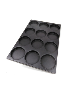 ПРОТИВЕНЬ ДЛЯ ГАМБУРГЕРОВ 600X600X30, 12 ЯЧЕЕК 125, АЛЮМИНИЙ с антипригарным покрытием