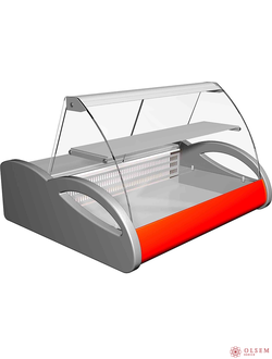 Витрина холодильная Carboma A87 SM 1,0-1 (ВХС-1,0 Арго) 0011-3020, красно-серая