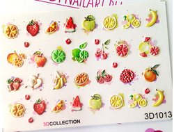 3D Слайдер-дизайн - 1013 - Объемные фрукты, акварель