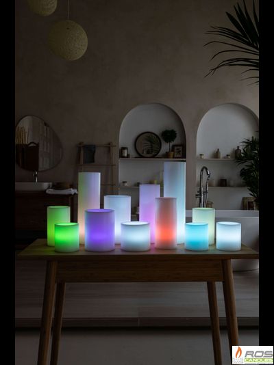 Большой набор LED свечей с парафиновыми плафонами, "Цветной"