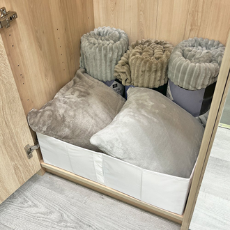 Короб для хранения с крышкой складной, белый с дном для шкафа (разные размеры)