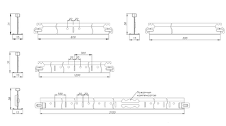 Поперечная направляющая Т15 длиной 0,6 пог.м.