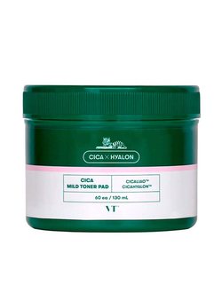 Успокаивающие пэды с центеллой VT Cosmetics Cica Mild Toner Pad  Объём: 130 мл / 60 шт