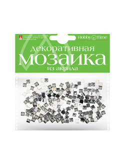 Мозаика акриловая квадратная 4х4 мм 200шт Серая