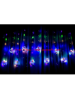 Гирлянда бахрома "Шар" #303 (цветной)  5шт