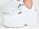 Fila Disruptor 2 Белые кожаные на танкетке