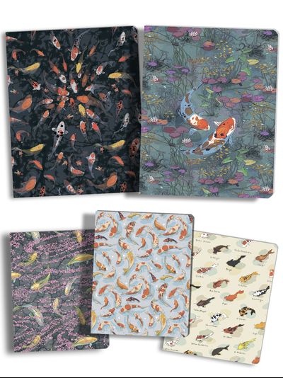 Тетрадь с японскими рыбами 24 листа в клетку для школьников и студентов